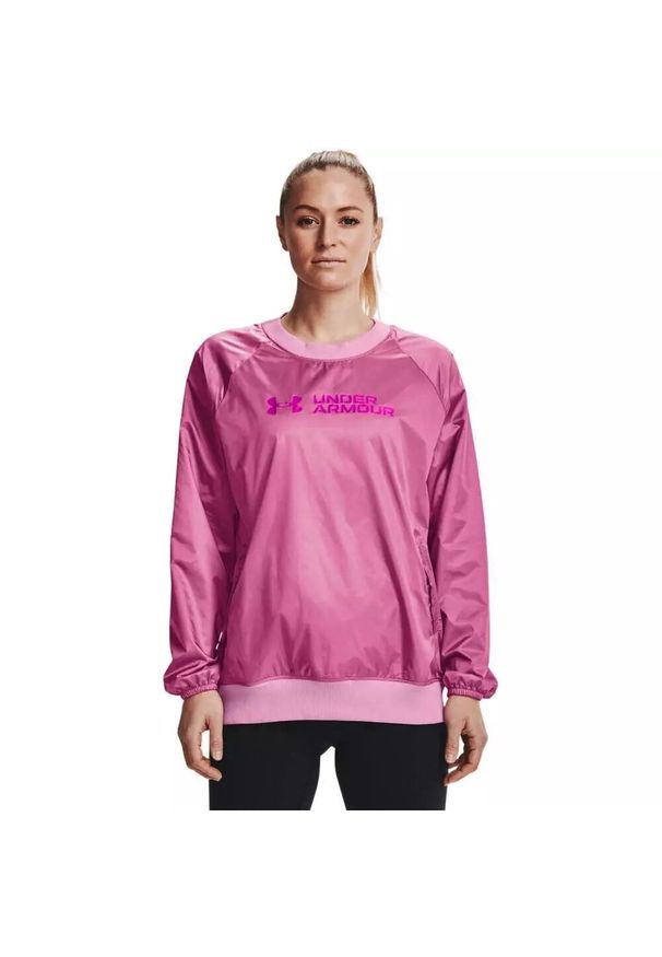 Bluza damska Under Armour Recover Woven Shine Crew. Kolor: różowy