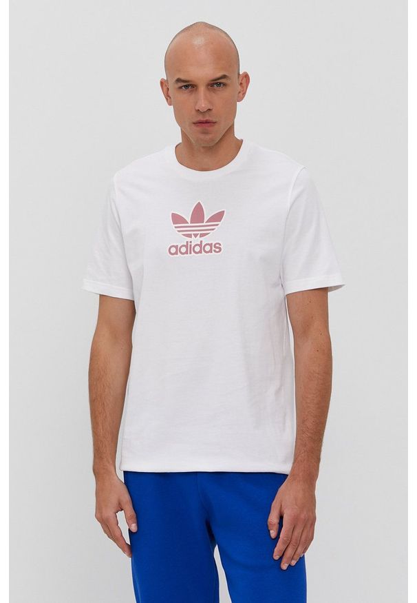 adidas Originals - T-shirt. Okazja: na co dzień. Kolor: biały. Wzór: nadruk. Styl: casual