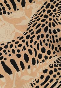 Born2be - Beżowo-Czarna Bawełniana Bluzka w Panterkę z Półgolfem i Długim Rękawem Unilae. Okazja: na co dzień. Kolor: beżowy. Materiał: bawełna. Długość rękawa: długi rękaw. Długość: długie. Wzór: motyw zwierzęcy. Styl: casual #7