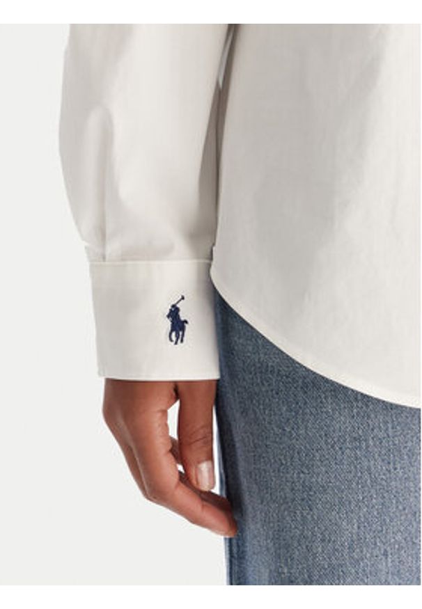 Polo Ralph Lauren Koszula 211941509002 Biały Slim Fit. Typ kołnierza: polo. Kolor: biały. Materiał: bawełna