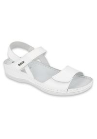 Inblu sandały obuwie damskie 158D163 białe. Kolor: biały. Materiał: skóra. Sezon: wiosna, lato