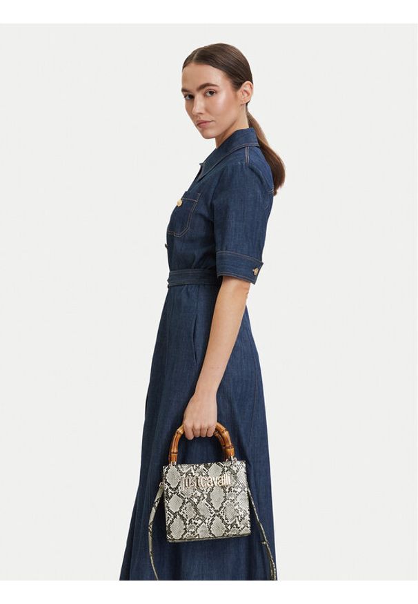 Just Cavalli Torebka 80RA4BD2 ZSD84 Szary. Kolor: szary. Materiał: skórzane