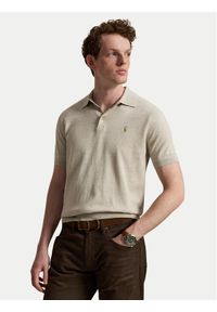 Polo Ralph Lauren Polo 710980682504 Beżowy Regular Fit. Typ kołnierza: polo. Kolor: beżowy. Materiał: bawełna #1