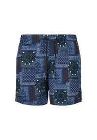 Szorty kąpielowe z wzorem Urban Classics GT. Kolor: niebieski #1