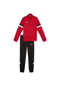 Dres dla dzieci Puma Team Rise. Okazja: na uczelnię. Kolor: czarny, biały, czerwony, wielokolorowy. Materiał: dresówka. Styl: sportowy #1