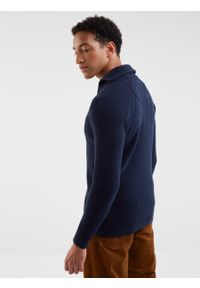Big-Star - Sweter męski rozpinany granatowy Doblon 403. Okazja: na co dzień. Kolor: niebieski. Materiał: materiał, prążkowany. Wzór: ze splotem. Sezon: zima, jesień. Styl: klasyczny, casual #3