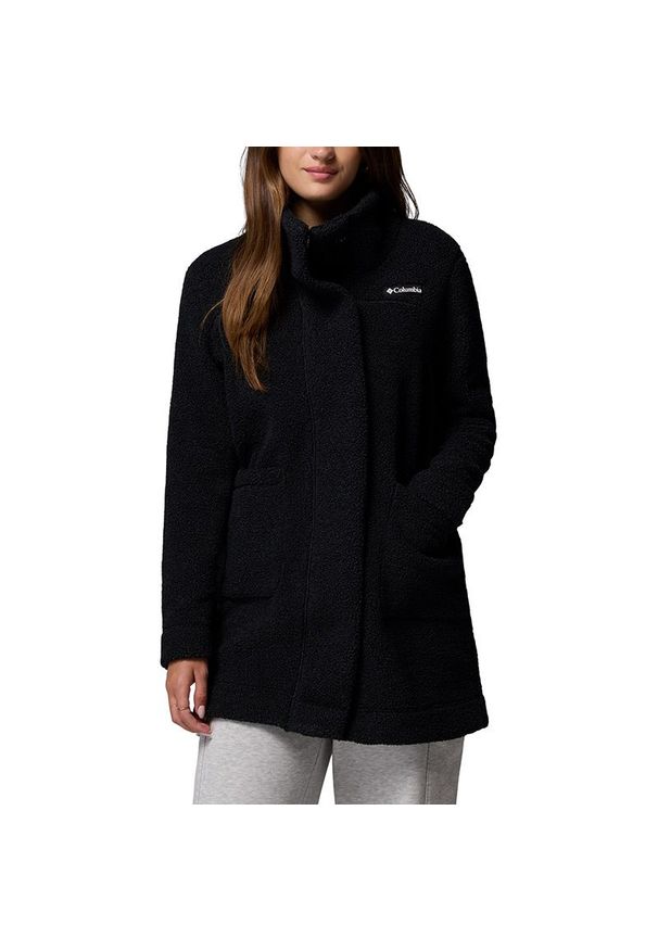columbia - Kurtka damska Columbia Panorama Lon Sherpa Fleece 1862582010 - czarna. Kolor: czarny. Materiał: puch, polar, poliester. Sezon: jesień, zima