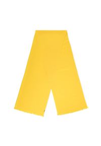 Wittchen - Damski szal elegancki z delikatnymi frędzlami żółty. Okazja: na co dzień. Kolor: żółty. Materiał: poliester. Wzór: prążki, ze splotem, aplikacja. Sezon: wiosna, jesień, zima, lato. Styl: elegancki