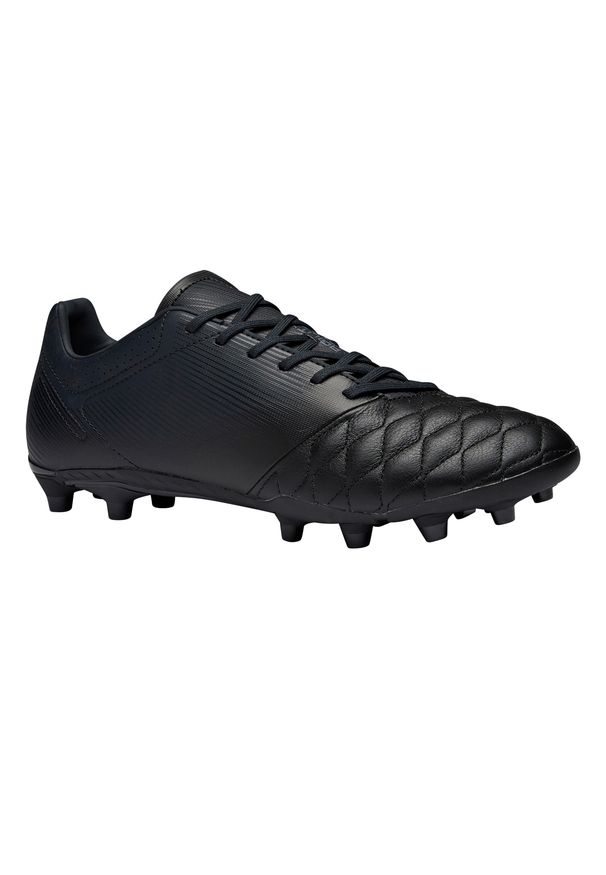 KIPSTA - Buty do piłki nożnej Agility 540 FG skórzane na suchą nawierzchnię. Nosek buta: okrągły. Kolor: szary, wielokolorowy, czarny. Materiał: skóra. Szerokość cholewki: normalna