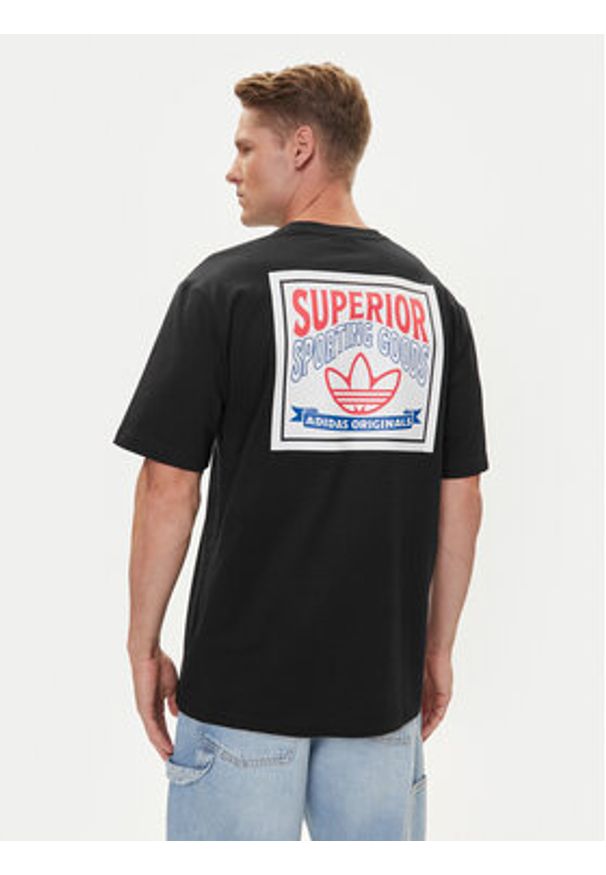Adidas - adidas T-Shirt Wabash JW0161 Czarny Loose Fit. Kolor: czarny. Materiał: bawełna