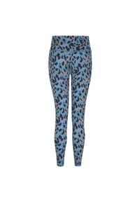 DARE 2B - Damskie Legginsy Z Nadrukiem Lamparta Z Recyklingu. Kolor: niebieski. Wzór: nadruk