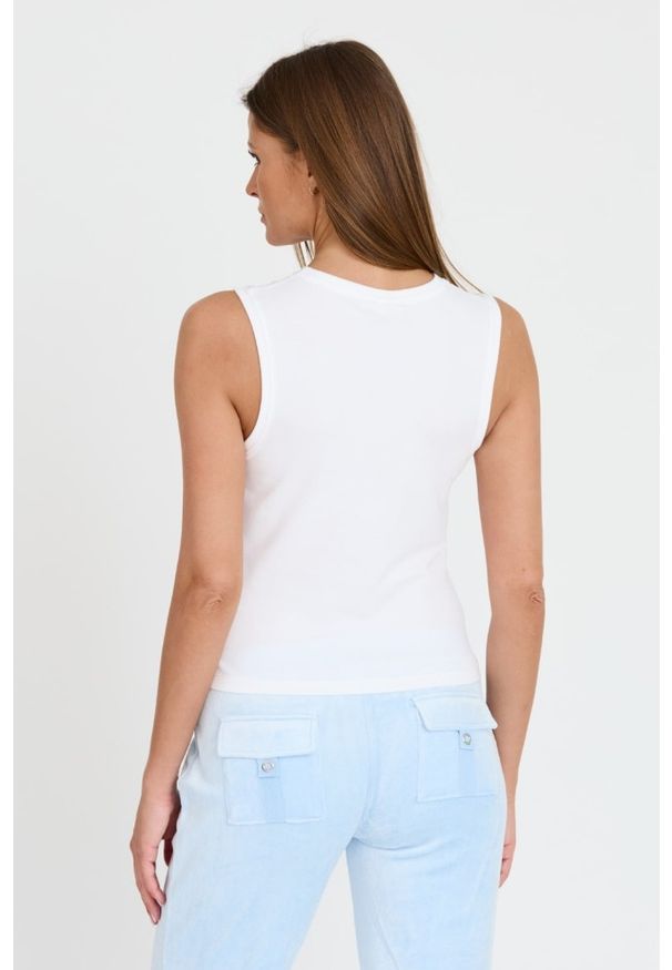 Juicy Couture - JUICY COUTURE Biały damski top Juicy As Hell Tank, Rozmiar XS. Kolor: biały