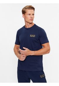 EA7 Emporio Armani T-Shirt 6RPT18 PJM9Z 1554 Granatowy Regular Fit. Kolor: niebieski. Materiał: bawełna
