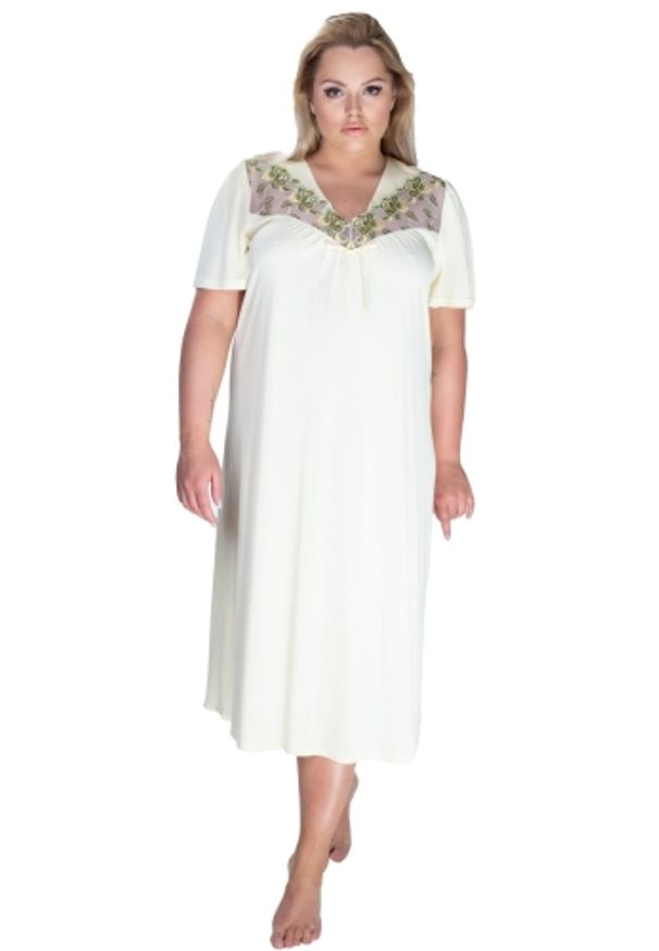 MEWA Lingerie - Koszula nocna Diana Summer. Materiał: jedwab, wiskoza, poliamid, materiał, satyna, koronka, skóra. Długość: krótkie. Wzór: aplikacja, koronka