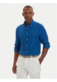 TOMMY HILFIGER - Tommy Hilfiger Koszula MW0MW41530 Niebieski Regular Fit. Kolor: niebieski. Materiał: len #1
