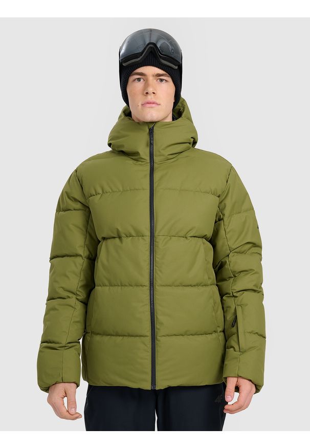 4f - 4F Kurtka narciarska membrana 5000 męska - khaki M. Kolor: wielokolorowy, oliwkowy, brązowy. Materiał: poliester, materiał. Wzór: gładki. Sezon: zima