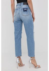 Pinko jeansy damskie high waist. Stan: podwyższony. Kolor: niebieski #2