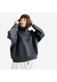 Decathlon - Bluza z kapturem damska Elementals. Typ kołnierza: kaptur. Kolor: szary. Materiał: poliester, tkanina, bawełna, elastan, materiał, prążkowany #1