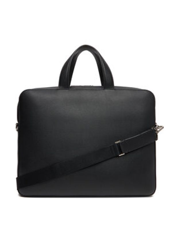 Calvin Klein Torba na laptopa Micro Pebble Slim Briefcase 36 LV04D3012G Czarny. Kolor: czarny. Materiał: skóra