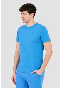 La Martina - LA MARTINA Błękitny męski t-shirt z małym logo, Rozmiar L. Kolor: niebieski #5