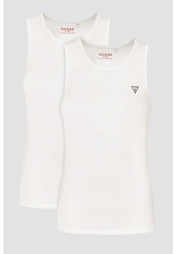 Guess - GUESS Biała męska podkoszulka 2 Pack, Rozmiar L. Kolor: biały