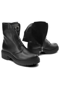 Czarne Botki Armodo Damskie Stylowe Obuwie. Okazja: na co dzień. Zapięcie: zamek. Kolor: czarny. Materiał: skóra. Wzór: gładki. Obcas: na obcasie. Styl: elegancki. Wysokość obcasa: średni #5