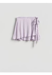 Reserved - Spódnica mini z wiązaniem - lawendowy. Kolor: fioletowy. Materiał: wiskoza #1