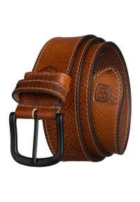 Pasek męski skórzany w jasnobrązowym kolorze z klasyczną klamrą Peterson PTN LTE-2727-TAN. Kolor: brązowy. Materiał: skóra. Styl: klasyczny #1