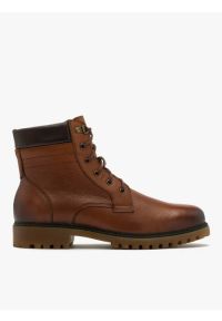 Ryłko - Brązowy trzewik męski. Kolor: brązowy. Materiał: skóra. Styl: street #1