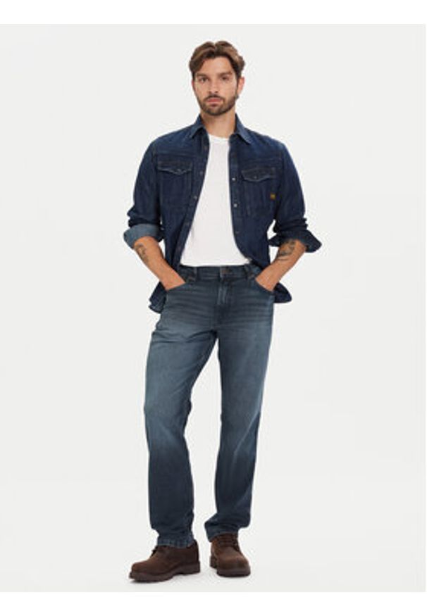 Wrangler Jeansy Greensboro 112370847 Granatowy Straight Fit. Kolor: niebieski