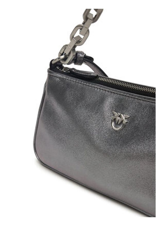 Pinko - PINKO Torebka Half Moon Baguette Mini AI 25-26 PLTT 105069 A2O9 Srebrny. Kolor: srebrny. Materiał: skórzane