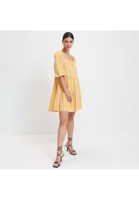 Mohito - Sukienka z bufiastymi rękawami - Żółty. Kolor: żółty #1