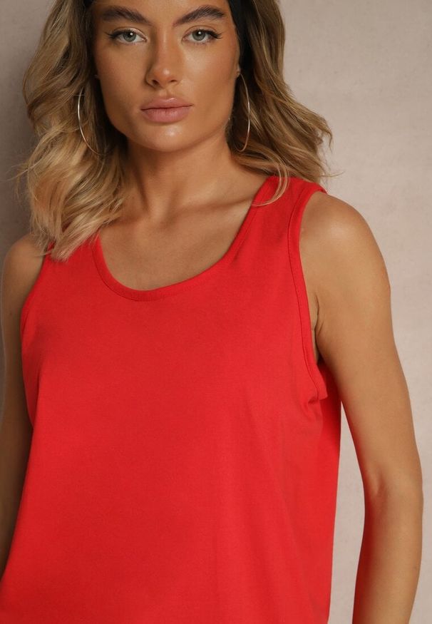 Renee - Czerwona Basicowa Koszulka z Bawełny Zirevina. Kolor: czerwony. Materiał: bawełna