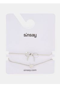Sinsay - Bransoletki z błyszczącym wykończeniem 2 pack - srebrny. Materiał: srebrne. Kolor: srebrny