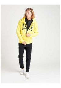 LEONE 1947 APPAREL - Męska zapinana na zamek bluza z kapturem Leone 1947 Apparel. Typ kołnierza: kaptur. Kolor: żółty. Materiał: tkanina. Sport: fitness