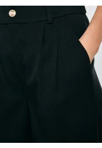 Big-Star - Spodnie damskie wide z dodatkiem wiskozy czarne Alisa 906. Okazja: do pracy. Stan: podwyższony. Kolor: czarny. Materiał: wiskoza. Styl: elegancki, klasyczny #7