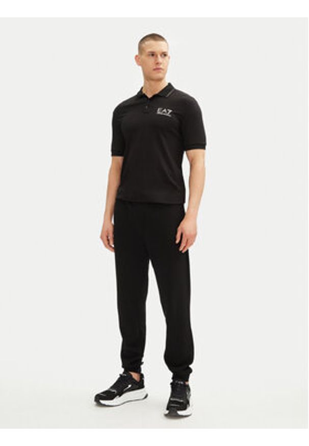 EA7 Emporio Armani Polo 7M000300 AF13739 UC001 Czarny Slim Fit. Typ kołnierza: polo. Kolor: czarny. Materiał: wiskoza