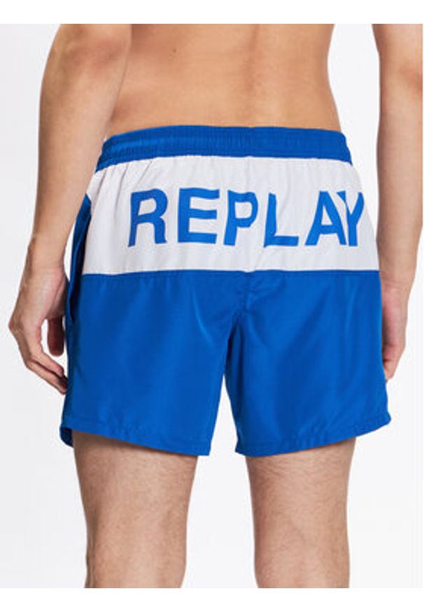 Replay Szorty kąpielowe LM1128.000.82972R Niebieski Regular Fit. Kolor: niebieski. Materiał: syntetyk