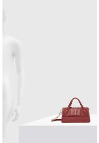 TwinSet - Twinset torebka skórzana kolor bordowy. Kolor: czerwony. Materiał: skórzane. Rodzaj torebki: na ramię #6