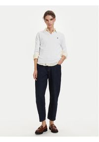 Beverly Hills Polo Club Sweter P-SS26W-M536563 Biały Regular Fit. Typ kołnierza: polo. Kolor: biały. Materiał: bawełna #4