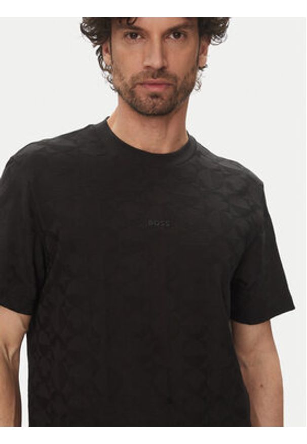 BOSS T-Shirt 50538184 Czarny Relaxed Fit. Kolor: czarny. Materiał: bawełna