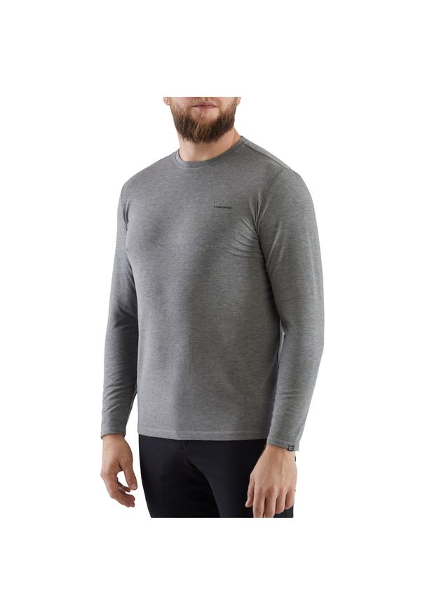 Koszulka longsleeve męska Viking Teres z przędzy bambusowej i wełny Merino. Kolor: szary. Materiał: wełna. Długość rękawa: długi rękaw. Sport: turystyka piesza