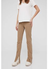 Answear Lab Jeansy bawełniane damskie high waist. Stan: podwyższony. Kolor: beżowy. Styl: wakacyjny
