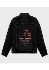 MegaKoszulki - Kurtka jeansowa damska American skull. Materiał: jeans. Wzór: nadruk. Sezon: wiosna. Styl: klasyczny #1