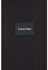 Calvin Klein - Bluza bawełniana. Okazja: na co dzień. Kolor: czarny. Materiał: bawełna. Wzór: gładki. Styl: casual