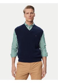 TOMMY HILFIGER - Tommy Hilfiger Sweter MW0MW43244 Granatowy Regular Fit. Kolor: niebieski. Materiał: bawełna #1