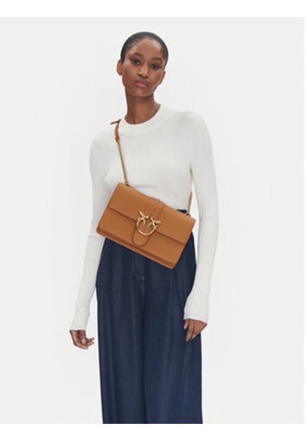 Pinko - PINKO Torebka 100053 A0F1 C83Q Brązowy. Kolor: brązowy. Materiał: skórzane