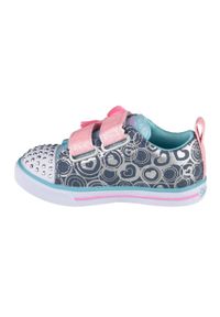 skechers - Skechers Sparkle Lite-Lil Heartsland, buty sportowe dla dziewczynki. Okazja: na co dzień. Kolor: szary. Materiał: tkanina. Sport: turystyka piesza