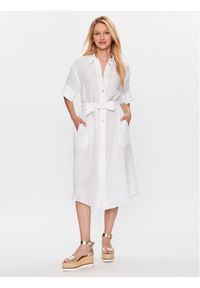 Seidensticker Sukienka koszulowa 60.134413 Biały Regular Fit. Kolor: biały. Materiał: len. Typ sukienki: koszulowe
