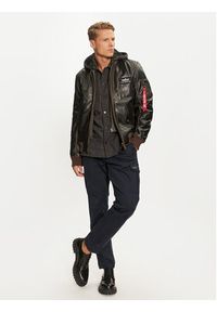 Alpha Industries Kurtka skórzana 193129 Brązowy Regular Fit. Kolor: brązowy. Materiał: skóra #7